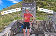 Illi Gardner at the summit of the Monte Zoncolan